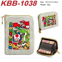 Super Mario Anime-themed bank card zipper cardholder with dimensions 10.5x8x2.5cm