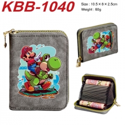 Super Mario Anime-themed bank card zipper cardholder with dimensions 10.5x8x2.5cm