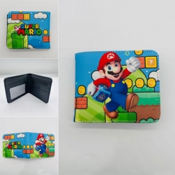 Super Mario Full color Two fold short card case wallet 11X9.5CM  