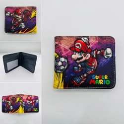 Super Mario Full color Two fold short card case wallet 11X9.5CM  