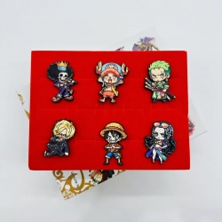 One Piece Anime peripheral badge brooch box  a set of 6 pieces