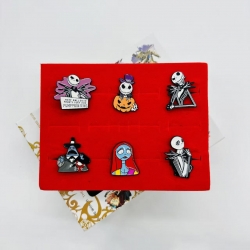 The Nightmare Before Christmas Anime peripheral badge brooch box  a set of 6 pieces