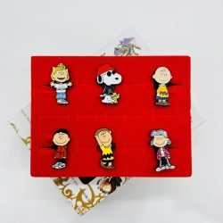 SNOOPY Anime peripheral badge brooch box  a set of 6 pieces