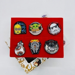 Star Wars Anime peripheral badge brooch box  a set of 6 pieces