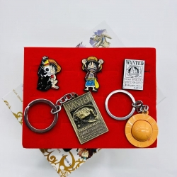 One Piece Anime peripheral badge brooch keychain box set