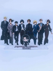 Shingeki no Kyojin Anime Laser Acrylic Humanoid  keychain big Standing Plates 15.8cm