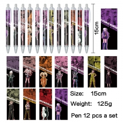 Dangan-Ronpa Anime peripheral student color picture ballpoint pen neutral pen 15cm a set of 12