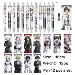 Dangan-Ronpa Anime peripheral student color picture ballpoint pen neutral pen 15cm a set of 12