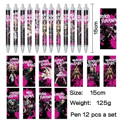 Dangan-Ronpa Anime peripheral student color picture ballpoint pen neutral pen 15cm a set of 12