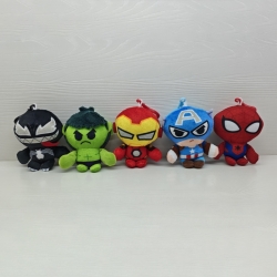 Marvel Anime peripheral plush toy figurine pendant 10CM a set of 5