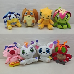 Digimon Anime peripheral plush toy figurine pendant 10CM a set of 8