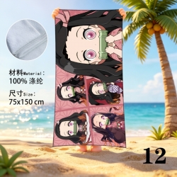 Demon Slayer Kimets Anime peripheral beach towel sweatshirt 75x150cm