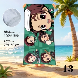 Demon Slayer Kimets Anime peripheral beach towel sweatshirt 75x150cm