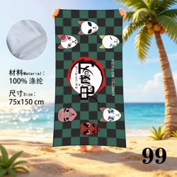 Demon Slayer Kimets Anime peripheral beach towel sweatshirt 75x150cm