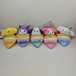 Sanrio Anime peripheral plush toy figurine pendant 10CM a set of 5