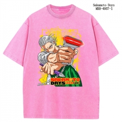 SAKAMOTO DAYS Anime peripheral pure cotton washed and worn T-shirt from S to 2XL