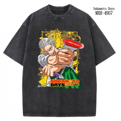 SAKAMOTO DAYS Anime peripheral pure cotton washed and worn T-shirt from S to 2XL