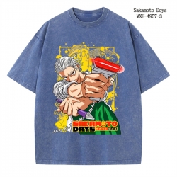 SAKAMOTO DAYS Anime peripheral pure cotton washed and worn T-shirt from S to 2XL