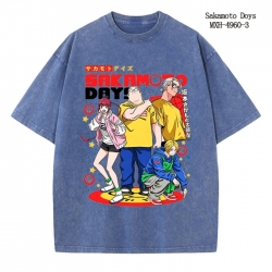 SAKAMOTO DAYS Anime peripheral pure cotton washed and worn T-shirt from S to 2XL
