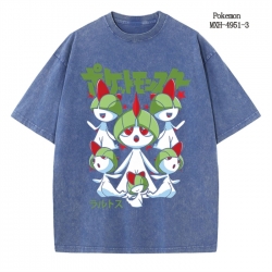 Pokemon Anime peripheral pure cotton washed and worn T-shirt from S to 2XL