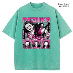 Demon Slayer Kimets Anime peripheral pure cotton washed and worn T-shirt from S to 2XL
