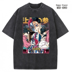 Demon Slayer Kimets Anime peripheral pure cotton washed and worn T-shirt from S to 2XL