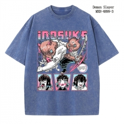 Demon Slayer Kimets Anime peripheral pure cotton washed and worn T-shirt from S to 2XL