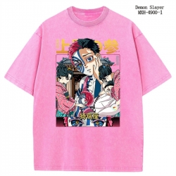 Demon Slayer Kimets Anime peripheral pure cotton washed and worn T-shirt from S to 2XL