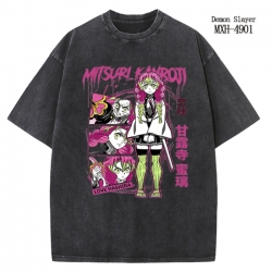Demon Slayer Kimets Anime peripheral pure cotton washed and worn T-shirt from S to 2XL