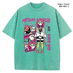 Demon Slayer Kimets Anime peripheral pure cotton washed and worn T-shirt from S to 2XL