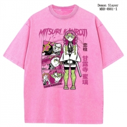 Demon Slayer Kimets Anime peripheral pure cotton washed and worn T-shirt from S to 2XL
