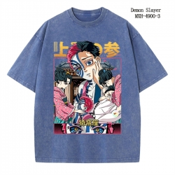 Demon Slayer Kimets Anime peripheral pure cotton washed and worn T-shirt from S to 2XL