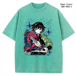 Demon Slayer Kimets Anime peripheral pure cotton washed and worn T-shirt from S to 2XL