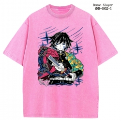 Demon Slayer Kimets Anime peripheral pure cotton washed and worn T-shirt from S to 2XL