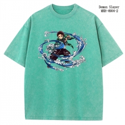 Demon Slayer Kimets Anime peripheral pure cotton washed and worn T-shirt from S to 2XL
