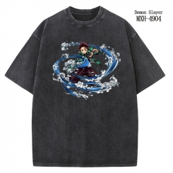 Demon Slayer Kimets Anime peripheral pure cotton washed and worn T-shirt from S to 2XL