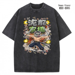 Demon Slayer Kimets Anime peripheral pure cotton washed and worn T-shirt from S to 2XL