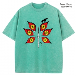Demon Slayer Kimets Anime peripheral pure cotton washed and worn T-shirt from S to 2XL