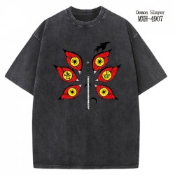 Demon Slayer Kimets Anime peripheral pure cotton washed and worn T-shirt from S to 2XL