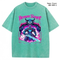 Demon Slayer Kimets Anime peripheral pure cotton washed and worn T-shirt from S to 2XL