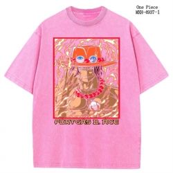 One Piece Anime peripheral pure cotton washed and worn T-shirt from S to 2XL