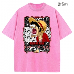 One Piece Anime peripheral pure cotton washed and worn T-shirt from S to 2XL