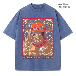 One Piece Anime peripheral pure cotton washed and worn T-shirt from S to 2XL