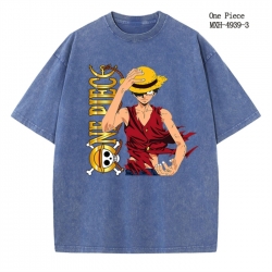 One Piece Anime peripheral pure cotton washed and worn T-shirt from S to 2XL