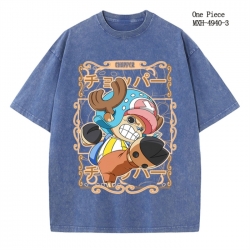 One Piece Anime peripheral pure cotton washed and worn T-shirt from S to 2XL