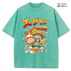 One Piece Anime peripheral pure cotton washed and worn T-shirt from S to 2XL