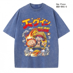 One Piece Anime peripheral pure cotton washed and worn T-shirt from S to 2XL