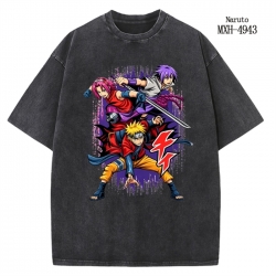 Naruto Anime peripheral pure cotton washed and worn T-shirt from S to 2XL