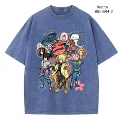 Naruto Anime peripheral pure cotton washed and worn T-shirt from S to 2XL