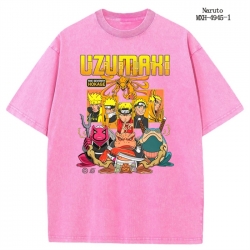 Naruto Anime peripheral pure cotton washed and worn T-shirt from S to 2XL